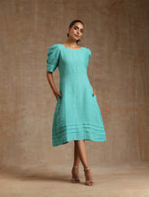 Turquoise Blue Linen dress
